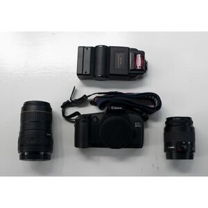 Canon EOS Rebel G 35mm Zoom Film Camera w/ 35-80mm + 100-300mm + Flash